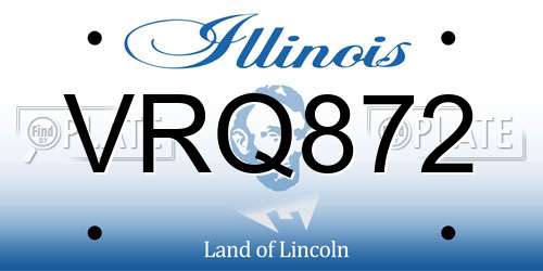 VRQ872 Illinois License Plate