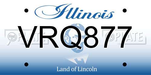 VRQ877 Illinois License Plate