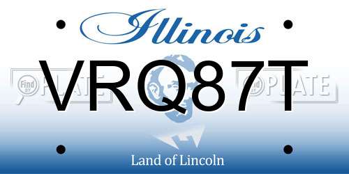 VRQ87T Illinois License Plate
