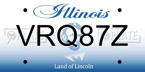 VRQ87Z Illinois License Plate
