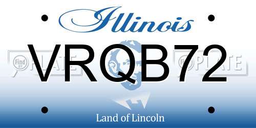 VRQB72 Illinois License Plate