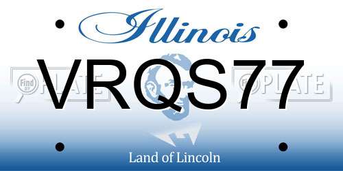 VRQS77 Illinois License Plate