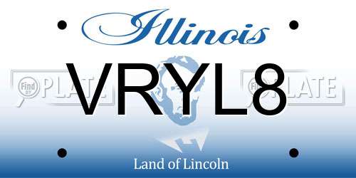 VRYL8 Illinois License Plate