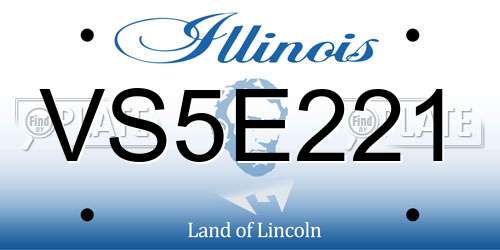 VS5E221 Illinois License Plate