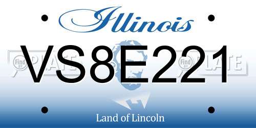 VS8E221 Illinois License Plate