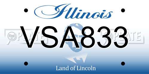 VSA833 Illinois License Plate