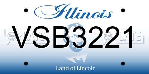 VSB3221 Illinois License Plate