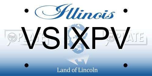 VSIXPV Illinois License Plate