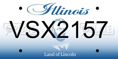 VSX2157 Illinois License Plate