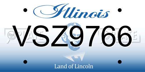 VSZ9766 Illinois License Plate