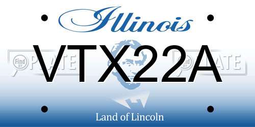 VTX22A Illinois License Plate