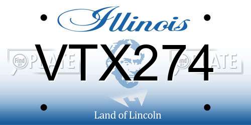 VTX274 Illinois License Plate