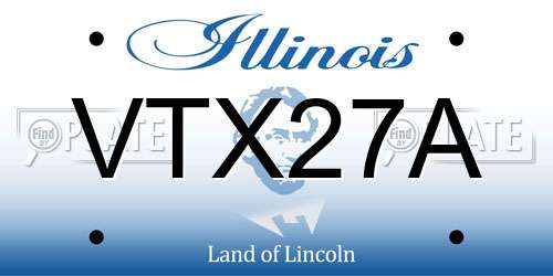 VTX27A Illinois License Plate