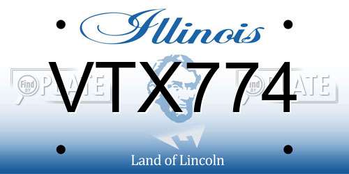 VTX774 Illinois License Plate