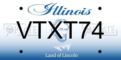 VTXT74 Illinois License Plate