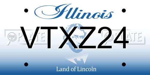 VTXZ24 Illinois License Plate