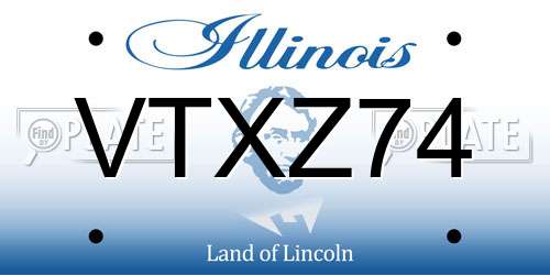 VTXZ74 Illinois License Plate