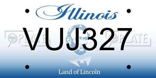 VUJ327 Illinois License Plate
