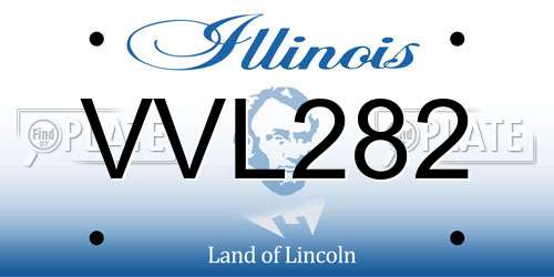 VVL282 Illinois License Plate