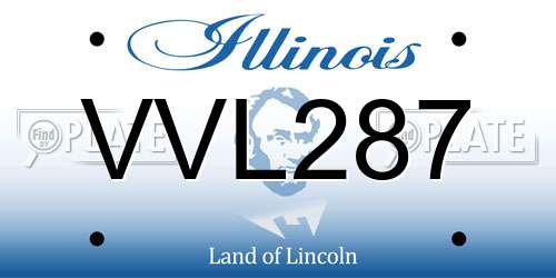 VVL287 Illinois License Plate