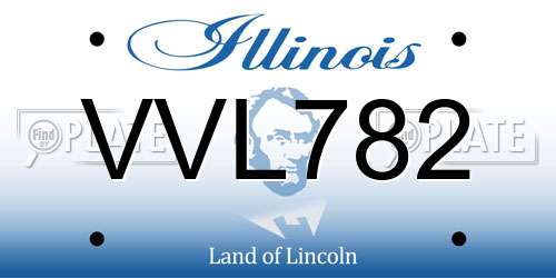 VVL782 Illinois License Plate