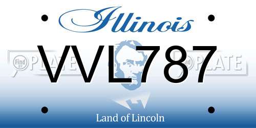 VVL787 Illinois License Plate