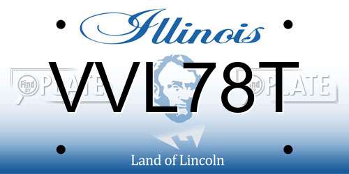 VVL78T Illinois License Plate