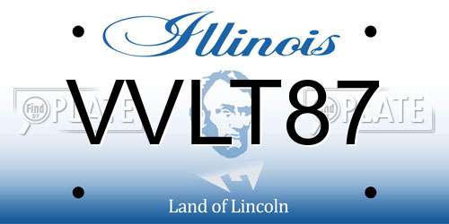 VVLT87 Illinois License Plate