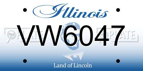 VW6047 Illinois License Plate