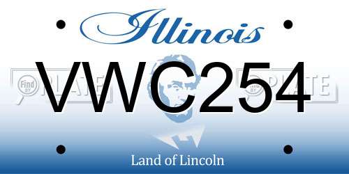 VWC254 Illinois License Plate