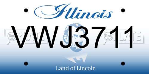 VWJ3711 Illinois License Plate
