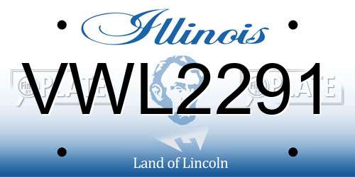 VWL2291 Illinois License Plate