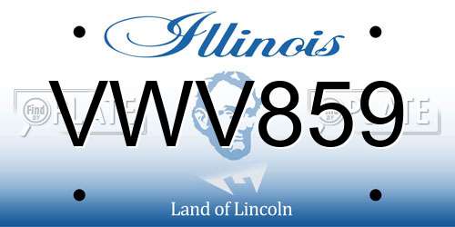 VWV859 Illinois License Plate