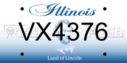 VX4376 Illinois License Plate