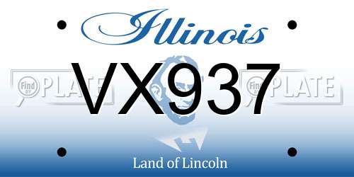 VX937 Illinois License Plate