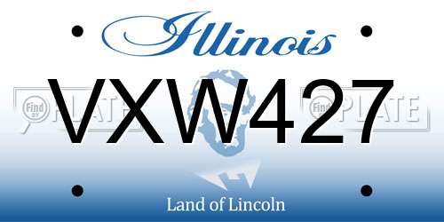 VXW427 Illinois License Plate
