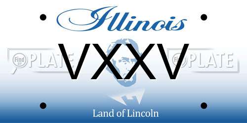 VXXV Illinois License Plate