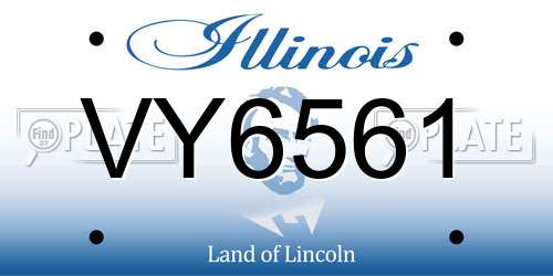 VY6561 Illinois License Plate