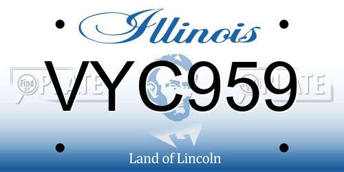 VYC959 Illinois License Plate