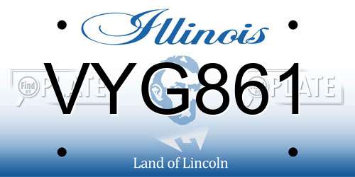 VYG861 Illinois License Plate