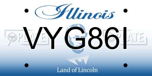 VYG86I Illinois License Plate