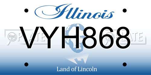 VYH868 Illinois License Plate