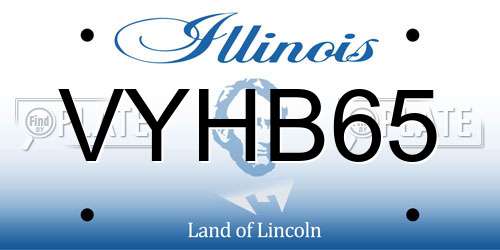 VYHB65 Illinois License Plate