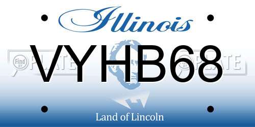 VYHB68 Illinois License Plate