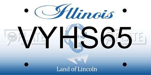 VYHS65 Illinois License Plate