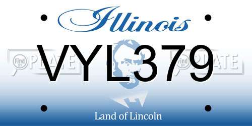 VYL379 Illinois License Plate