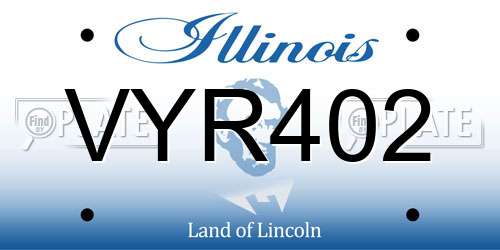 VYR402 Illinois License Plate