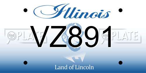 VZ891 Illinois License Plate
