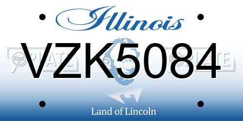 VZK5084 Illinois License Plate