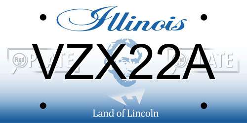 VZX22A Illinois License Plate